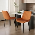 thumbnail image 4 of Pirecart Set of 4 Dining Chairs, High Back Suede Faux Leather Dining Room Chairs, Morden Upholstered Kitchen Chairs with Thick Cushions, Metal Legs, Brown, 4 of 10
