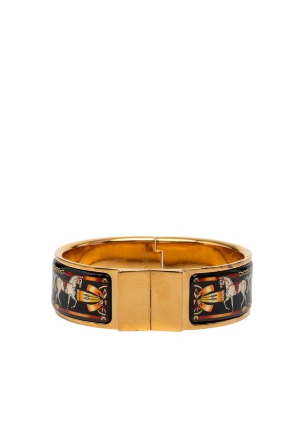 Pre-Owned Hermes Email GM Loquet Bracelet, Gold Multicolor Plated, Women's