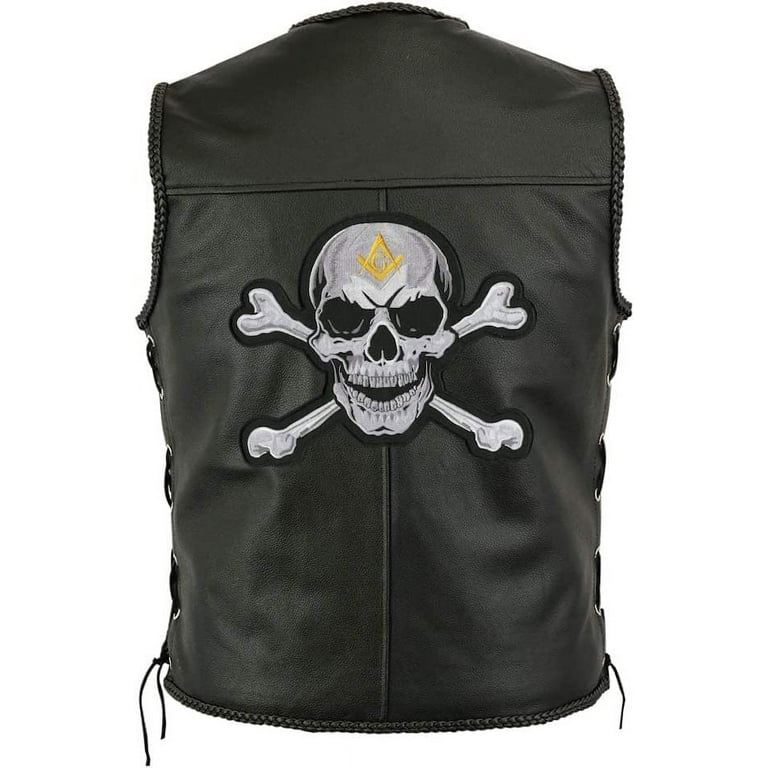 Masonic Skull & Crossbones | Large Motorcycle Center Back Masonic Skull & Crossbones | Large Motorcycle Center Back