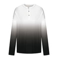thumbnail image 4 of Rloper-Lop Mens Long Sleeve Henley Shirts 1/70 Button Down Gradient Color Printed Vintage Tops Slim Fit Golf Polo Shirts Casual Outdoor Tees, 4 of 4