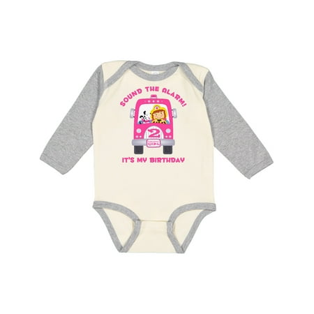 

Inktastic Fire Truck Girl 2nd Birthday Gift Baby Girl Long Sleeve Bodysuit