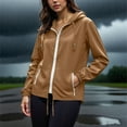 thumbnail image 5 of biudgviw Plus Size Rain Jackets for Women Waterproof Lightweight Zip Up Hooded Raincoats Casual Loose Windbreaker for Outdoor with Pockets, 5 of 6