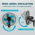 thumbnail image 6 of Wall Mount Fan 20 Inch with Remote, 3-speed Oscillating Quiet Fan with 5 metal Blades, Adjustable Tilt and Timing, High Velocity Fans for Bedroom, Gym, Office, Warehouse, Garage, Blue, 6 of 9