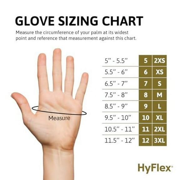 Ansell HYFLEX 11-600 Light Duty Nylon Industrial Gloves w/Palm Coating for Metal Fabrication, Automotive - Medium (8), Black (3 Pairs)