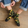 thumbnail image 3 of Fuzoiu Bees and Sunflowers Print Adult Socks, Crew Moisture-wicking Socks, Unisex Cushion Crew Socks,Casual Sports Ankle Socks, 3 of 7