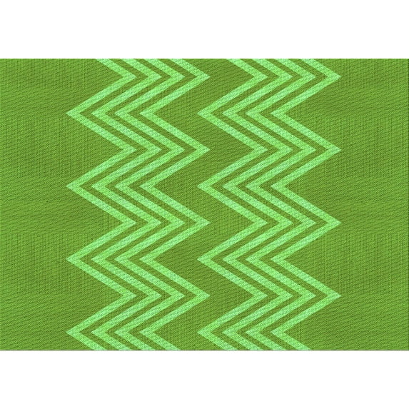 Ahgly Company Indoor Rectangle Patterned Emerald Green Area Rugs, 5' x 8'