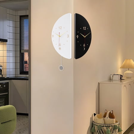 Double-sided Corner Wall Clock, Large Corner Hanging Clock 46x23cm, Two-Sided Wall Clock for Home, Office