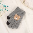 thumbnail image 1 of Guantes para niños, cálidos, de invierno, con forro polar, gruesos, de cinco dedos, multidedos, para niñas, de dedos completos, resistentes al frío, 1 of 6