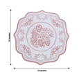 thumbnail image 3 of Balsa Circle 10 White Pink 13" Disposable Cardboard Paper Placemats Damask Floral Pattern Party Wedding Tableware Decorations Supplies, 3 of 8