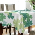 thumbnail image 3 of 54"x54" St Patrick's Day Clover Tablecloth Waterproof Washable Polyester Square Table Cover Durable Tablecloth for Kitchen Dining Table Party Decor, 3 of 7