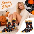 thumbnail image 2 of Halloween Socks, Spooky Crew Socks, Pumpkin Socks, Fall Themed Socks, Cute Halloween Gifts, Autumn Novelty Socks, Unisex Holiday Socks, Orange Black Patterned Socks, 2 of 7