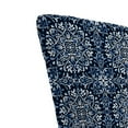 thumbnail image 6 of Jordan Manufacturing 74" x 22" Dresden Midnight Navy Damask Rectangular Outdoor Chaise Lounge Cushion with Ties, 6 of 10