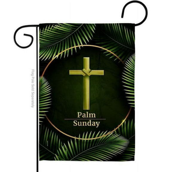 Ornament Collection G190068-BO Palm Sunday Religious Faith Double-Sided Decorative Garden Flag, Multi Color