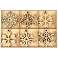 thumbnail image 2 of Inkdotpot 18pcs Wooden Christmas Ornaments, Unfinished Wooden Laser Cutouts Snowflakes Shaped Embellishments Hanging Ornament for Christmas Decorations- Tree Decor- Kids Crafts DIY, 2 of 9