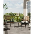 thumbnail image 1 of QinaQin Juego de 2 sillas de ratán para patio con estructura metálica, diseño cuadrado elegante para balcón, alberca, deck, jardín o comedor exterior, 1 of 6