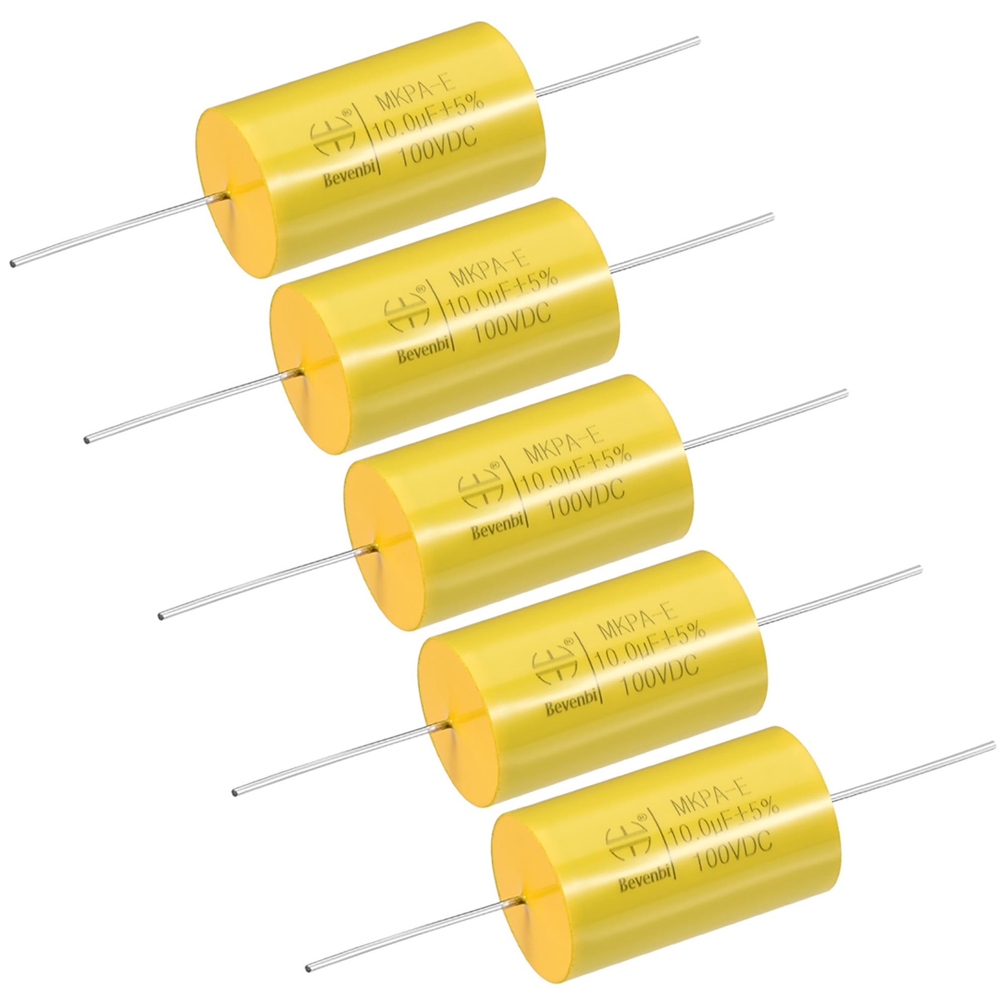 Film Capacitor 100V DC 10.0uF MKPAE Round Axial Polypropylene Capacitors for Audio Divider