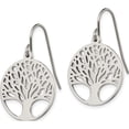 thumbnail image 3 of Stainless Steel Polished Tree Of Life Cut-Out Shepherd Hook Earrings (32.98 X 19.84) Made In China sre1139, 3 of 5