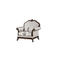 thumbnail image 2 of Pemberly Row Traditional button tufted Chair made with wood in White, 2 of 4