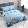 thumbnail image 2 of Juego de cama de algodón egipcio floral azul, 2 of 10