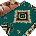 thumbnail image 3 of 8x10 Area Rugs Green Southwestern Non-Skid Rubber Backing Large Rectangle Rugs - Living Room Bedroom Home Office, Boho Ethnic Geometric Retro Indoor Floor Mat Carpets Washable Rug, 3 of 9