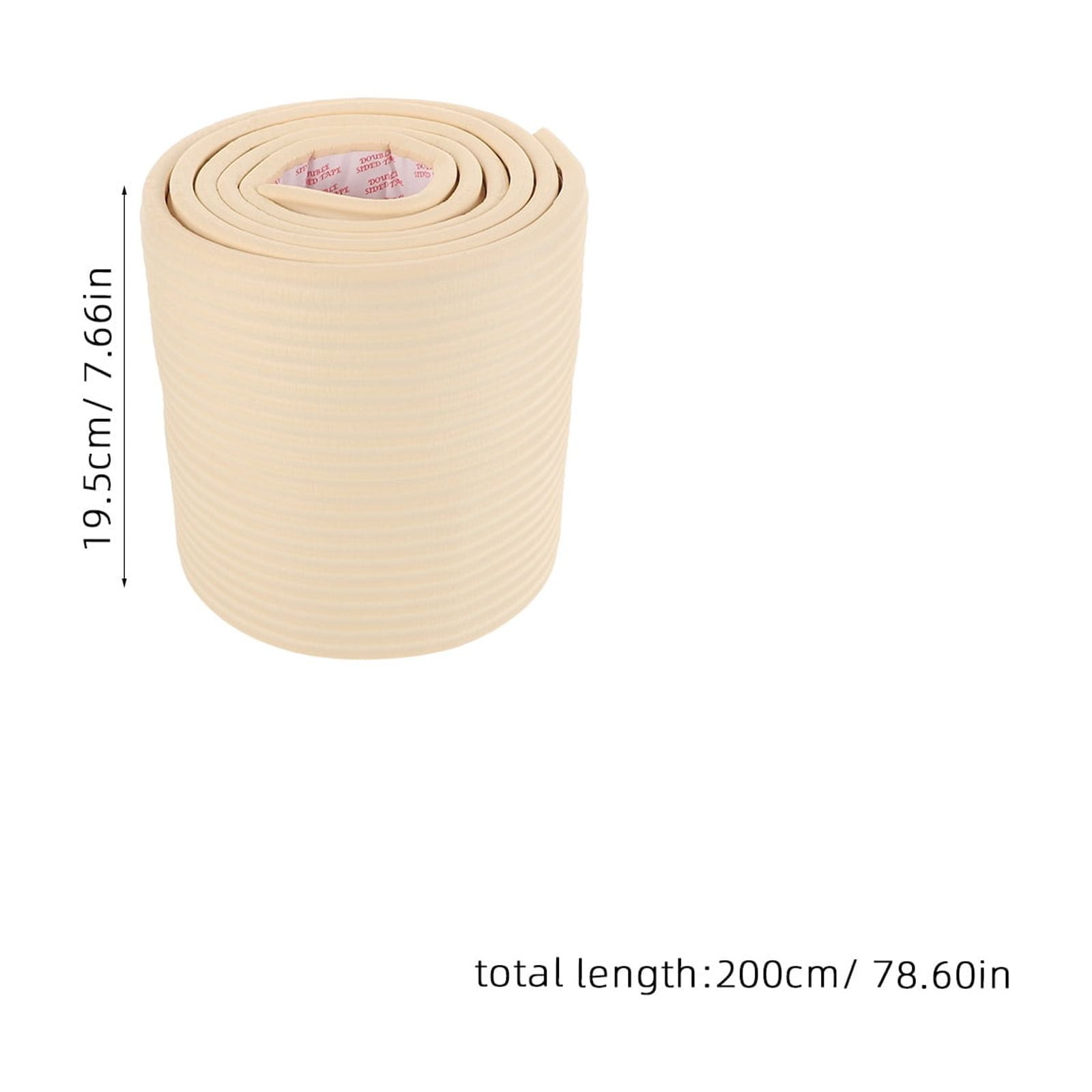 Flexible Adhesive Wall Molding Trim Strip with Peel and Stick Rubber Edge Guard, Corner Protector for Home, Office, Commercial Use, Beige 2pcs