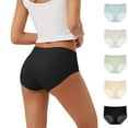 thumbnail image 1 of Gibobby Calzoncillos de encaje para mujer Paquete de 5 colores mezclados para mujer, ropa interior cómoda y transpirable popular sin rastro de seda helada(Rosa,M), 1 of 4
