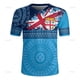 thumbnail image 3 of Camiseta con cuello en V y estampado 3D de la bandera de la República de Fiji Camiseta con cuello en V y emblema gráfico de rugby de Fiji para hombres Camisetas de moda, 3 of 5