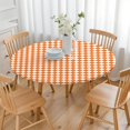 thumbnail image 3 of Orange and White Diamond Pattern Round Fitted Tablecloth with Elastic Edge,Dining Table Cover Waterproof,Outdoor Round Tablecloth for Camping,Dining,Indoor and Outdoor, 3 of 7