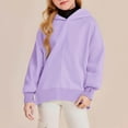 thumbnail image 7 of Piuwrlz Girl Winter Hoodies Kids Solid Color Hood Sweatshirts Long Sleeved Hoodie Pullover Purple Size 7 Years, 7 of 7