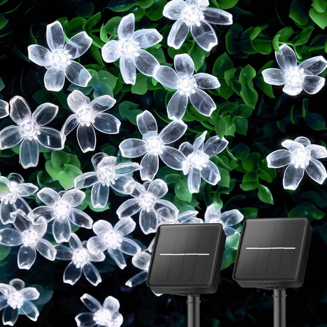 Guirnalda de luces solares Brightown, 16 m, 120 LED, impermeables, color blanco