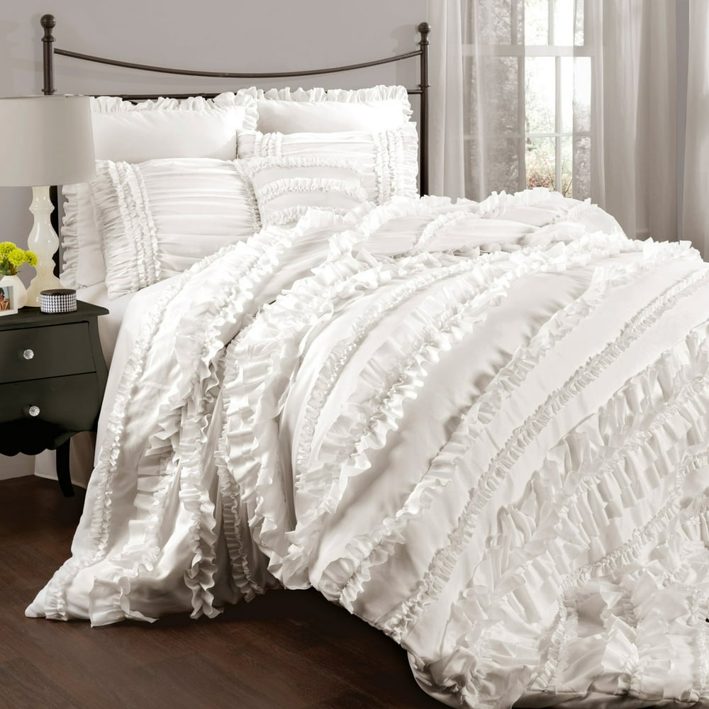Lush Decor Belle Textured Polyester Ruffle Detail Comforter, King