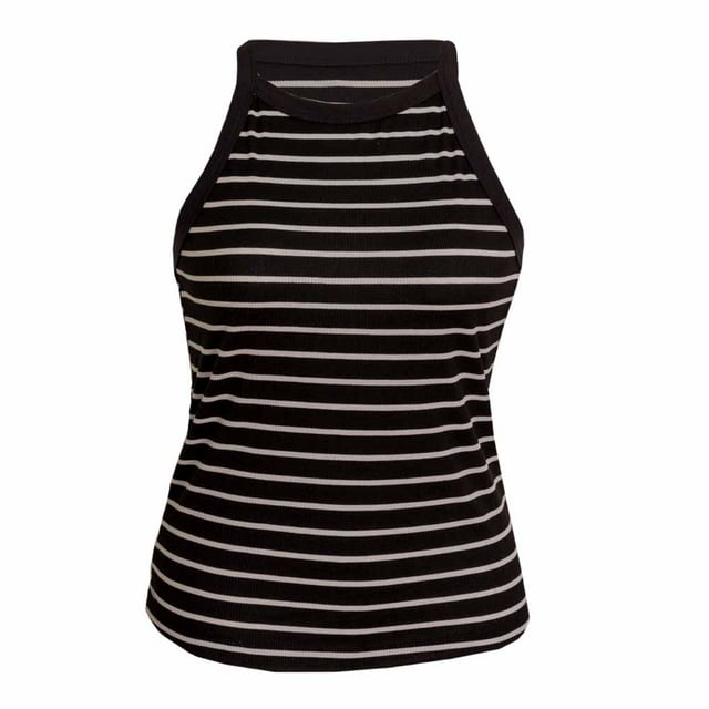 Playera George para Dama, con Escote en U Negro Talla CH