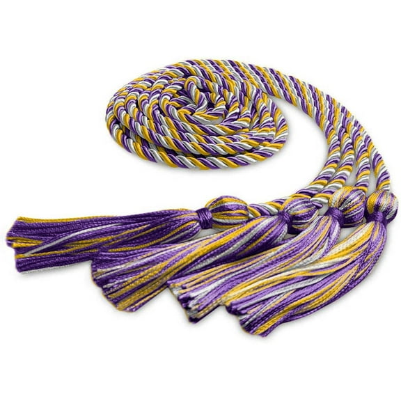Endea Graduation Double Graduation Honor Cord Purple/Gold/White