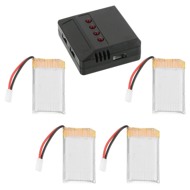 4 Uds 3,7 V 800mAh batería Lipo recargable con cargador para Syma X5C / X5SW / H5C / CX-30C RC Quadcopter