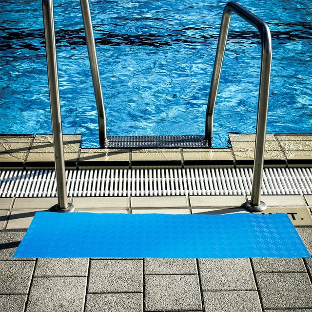 unbranded Échelle de Piscine Tapis de Protection de Sol Échelle de Piscine PVC Bleu Durable 1Pcs
