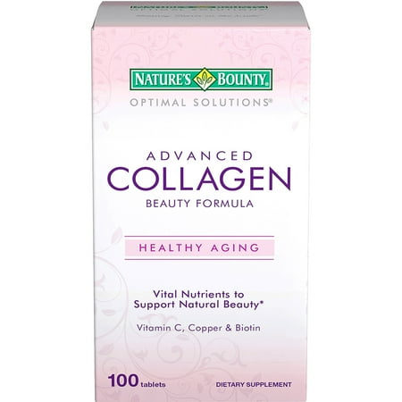 Nature's Bounty Optimal Solutions Advanced Collagen Beauty Formula Dietary Supplement Tablets, 100 count