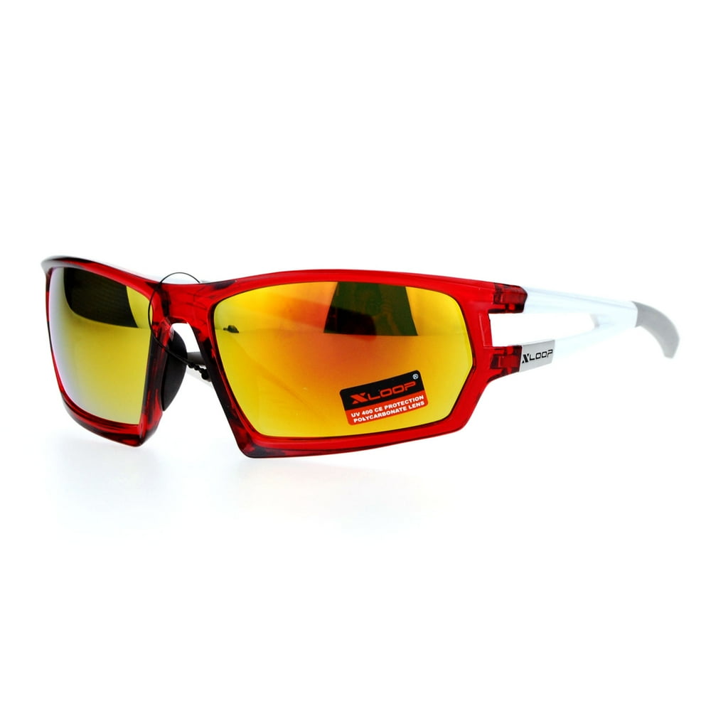 XLoop Xloop Mens Mirrored Lens Aerodynamic Rectangular Matte Plastic