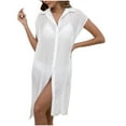 thumbnail image 5 of Wowcloth Womens Casual Sleeveless Side Split Button Down Long Kimonos Cardigans Swimsuit Cover Ups Summer Beach Dress, 5 of 9
