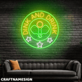 thumbnail image 2 of Craftnamesign Dink And Drink Neon Light, Pickleball Decor, Open Sign Wall Art, 2 of 5