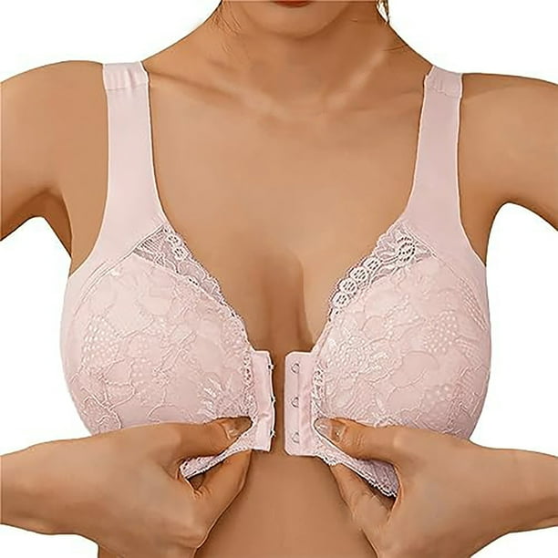 WILLBEST Brasieres Sujetador De Mujer Con Hebilla Frontal Y Borde De Encaje Sin Aro De Acero, Ajuste Sin Costuras, Para Yoga, Dormir, Talla Grande 995