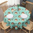 thumbnail image 3 of Cute Hedgehog and Love Round Tablecloth 60"x60",Wrinkle Wipeable Table Cloth for Kitchen Dining Room Picnic Patio Party, 3 of 6