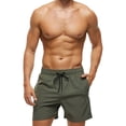 thumbnail image 1 of Bañador de secado rápido para hombre, traje de baño sólido, pantalones cortos deportivos con bolsillos con cremallera, 1 of 8
