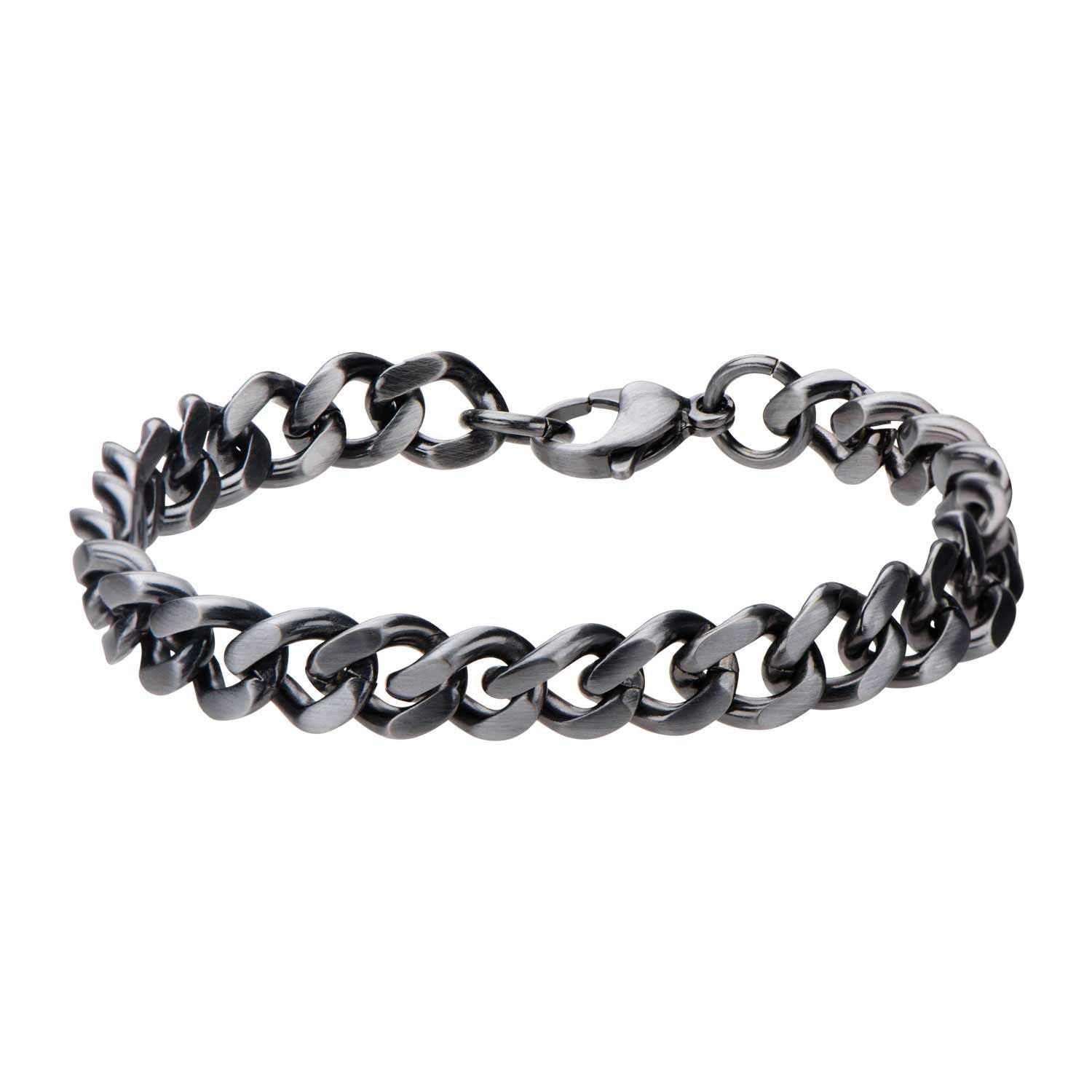 INOX Mens Stainless Steel Motor Chain Bracelet 8.5 inch Long