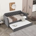thumbnail image 3 of HQZX 2 Seat Velvet Upholstered Sofa Bed with Casters and USB Charging, SpaceSaving Design, Dark Gray, 3 of 8
