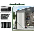 thumbnail image 3 of Jocisland 10x12x7 FT Galvanized Steel Storage Shed with 2 4-Pane Windows Hinged Double Doors, Outdoor Shed for Backyard, Garden, Garden, Dark Grey/White, 3 of 7