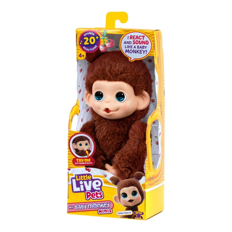 Little Live Pets Baby Monkey Minis – Chikki Cherry. Interactive