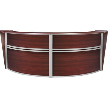 Regency Marque 124.5"W Curved Reception Desk Workstation Mahogany (77292MH)