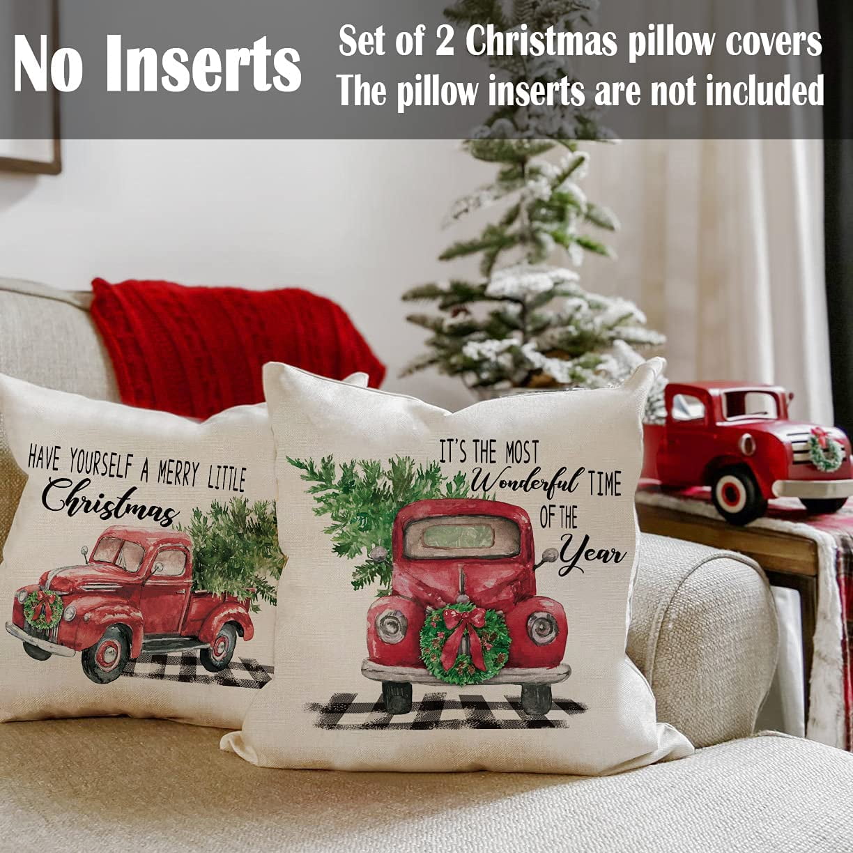Christmas throw pillow covers 20x20 discount