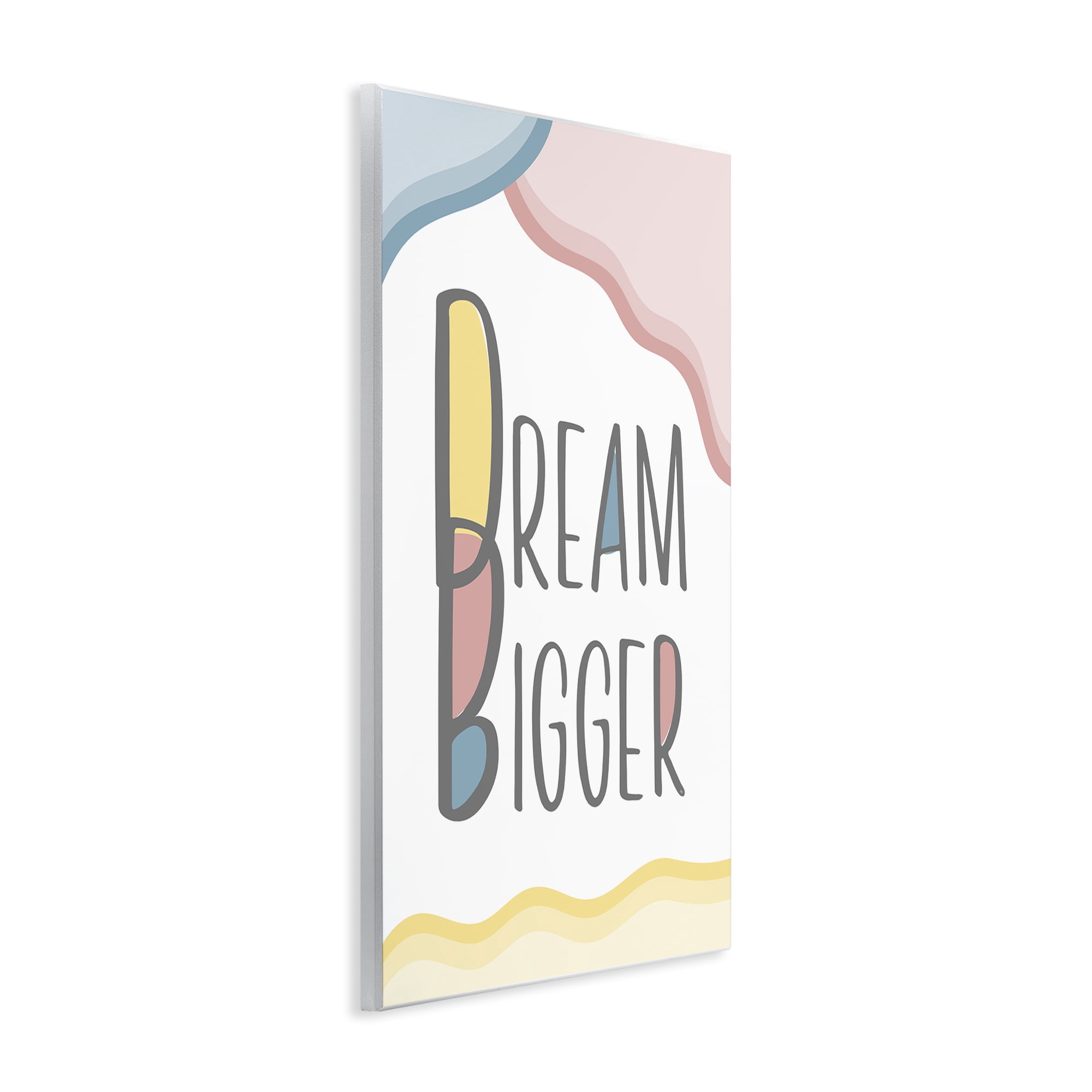 Stupell Industries Dream Bigger Pastel Shapes Text & Numbers Painting Unframed Art Print Wall Art, 13 x 19