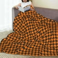 thumbnail image 6 of Pofeuu Black And Orange Houndstooth Print Ultra-Soft Micro Fleece Blanket,for Bed Or Sofa,All Season Throw Blankets Flannel Blanket-80"x60", 6 of 7